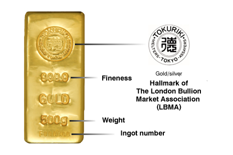 Gold/silver Hallmark of The London Bullion Market Association (LBMA) Fineness Weight Ingot number